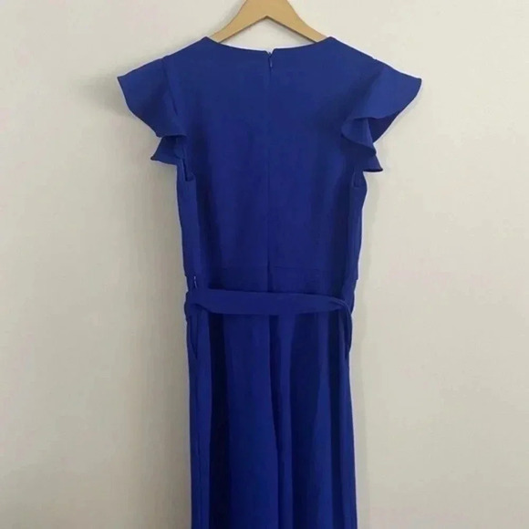 NWT Tahari Cobalt Blue Ruffle Sleeve V neck Jumpsuit - Picture 13 of 13